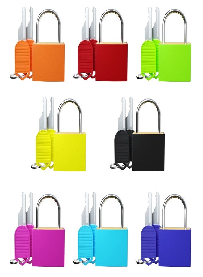 Nrevichng 8Pcs Small Locks with Keys, Multicolor Luggage Padlocks ABS Plastic Covered Copper Keyed Padlock Lock for Locker with Key - Suitable for Suitcase, Backpack, Jewelry Box - Image 1